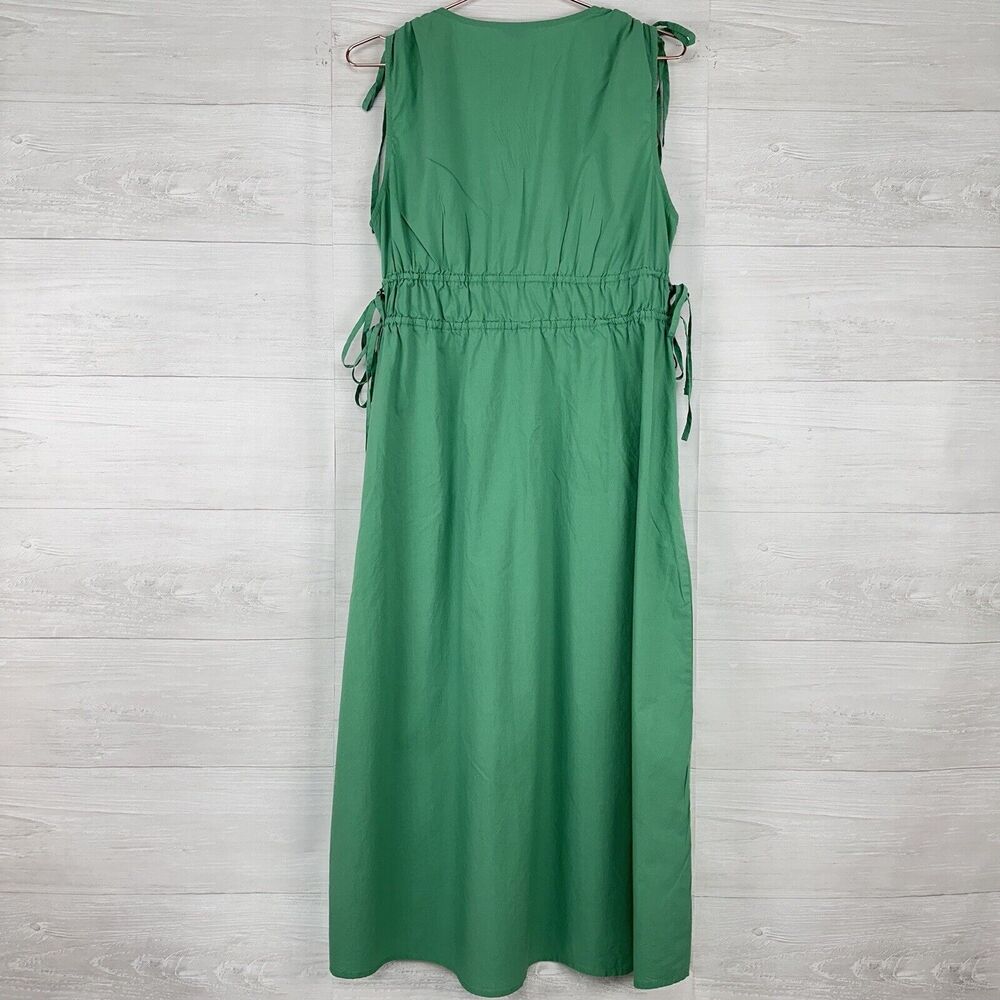 Rails Constantine Midi Dress Kelly Green Size Large Sleeveless Cinched Waist - Picture 8 of 16